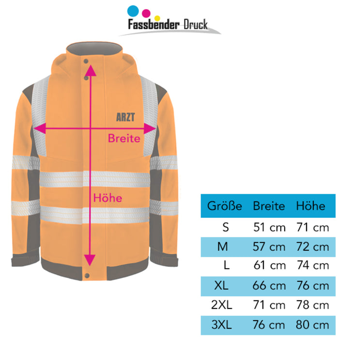 ARZT Softshell Winterjacke / Sicherheitsjacke mit Reißverschluss und Taschen