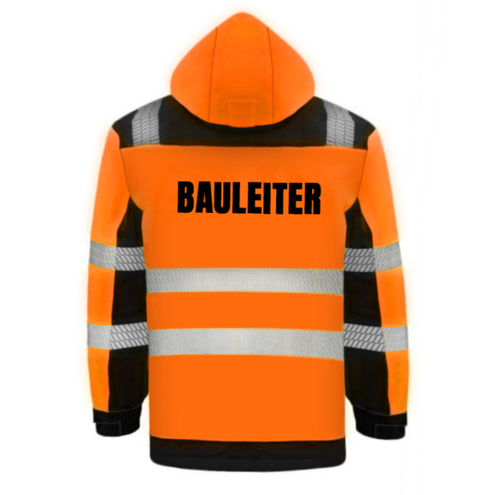 BAULEITER Softshell Winterjacke / Sicherheitsjacke mit Reißverschluss und Taschen