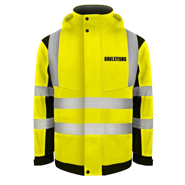 BAULEITUNG Softshell Winterjacke / Sicherheitsjacke mit Reißverschluss und Taschen