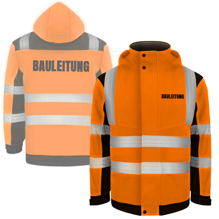 BAULEITUNG Softshell Winterjacke / Sicherheitsjacke mit Reißverschluss und Taschen