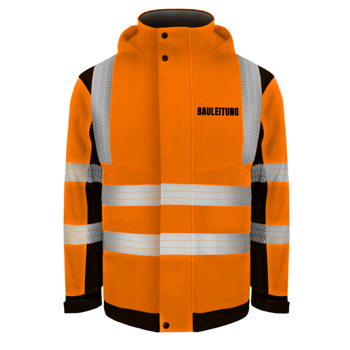 BAULEITUNG Softshell Winterjacke / Sicherheitsjacke mit Reißverschluss und Taschen