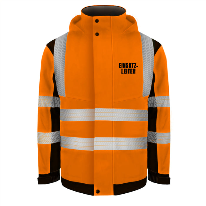 EINSATZLEITER Softshell Winterjacke / Sicherheitsjacke mit Reißverschluss und Taschen