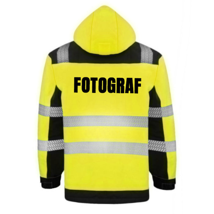 FOTOGRAF Softshell Winterjacke / Sicherheitsjacke mit Reißverschluss und Taschen