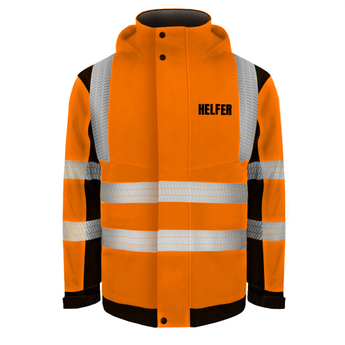 HELFER Softshell Winterjacke / Sicherheitsjacke mit Reißverschluss und Taschen