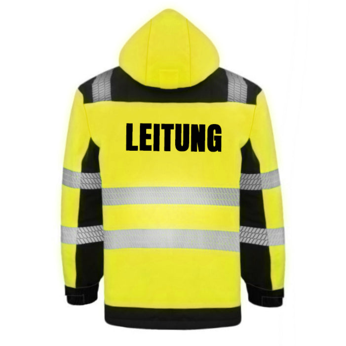 LEITUNG Softshell Winterjacke / Sicherheitsjacke mit Reißverschluss und Taschen