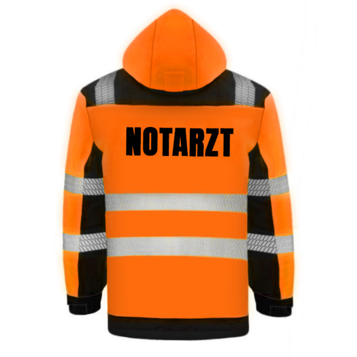 NOTARZT Softshell Winterjacke / Sicherheitsjacke mit Reißverschluss und Taschen