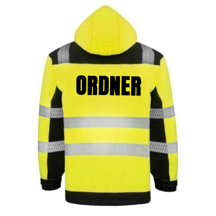 ORDNER Softshell Winterjacke / Sicherheitsjacke mit Reißverschluss und Taschen