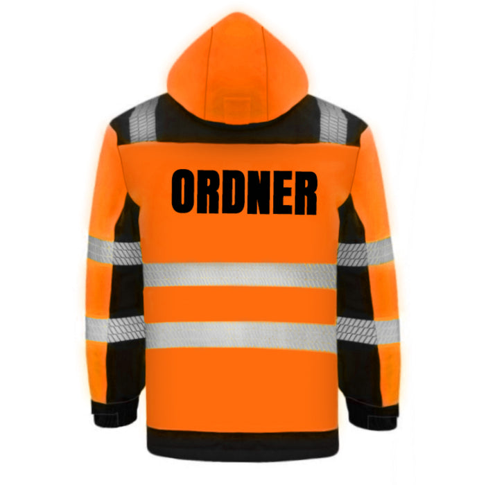 ORDNER Softshell Winterjacke / Sicherheitsjacke mit Reißverschluss und Taschen