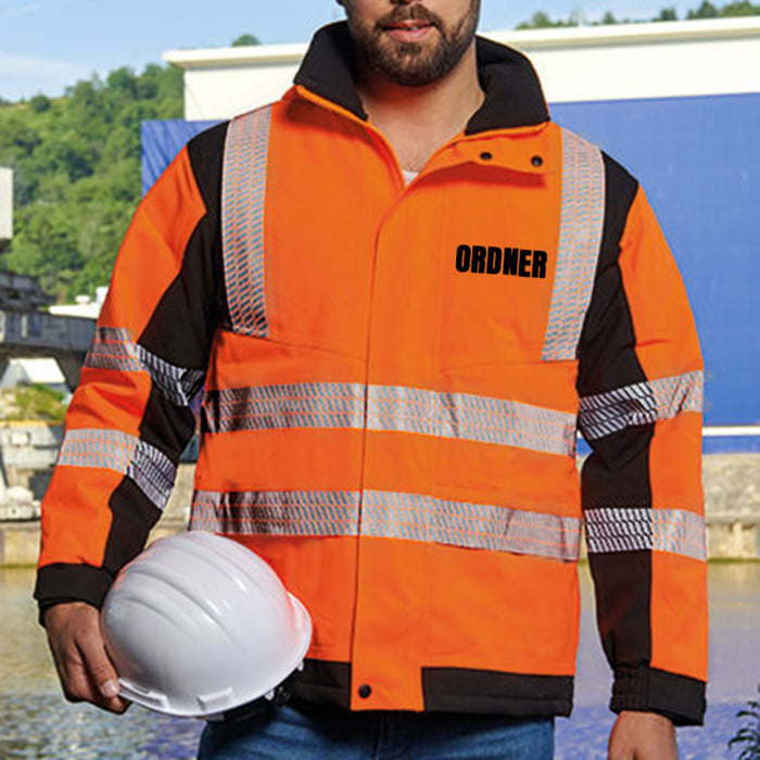 ORDNER Softshell Winterjacke / Sicherheitsjacke mit Reißverschluss und Taschen